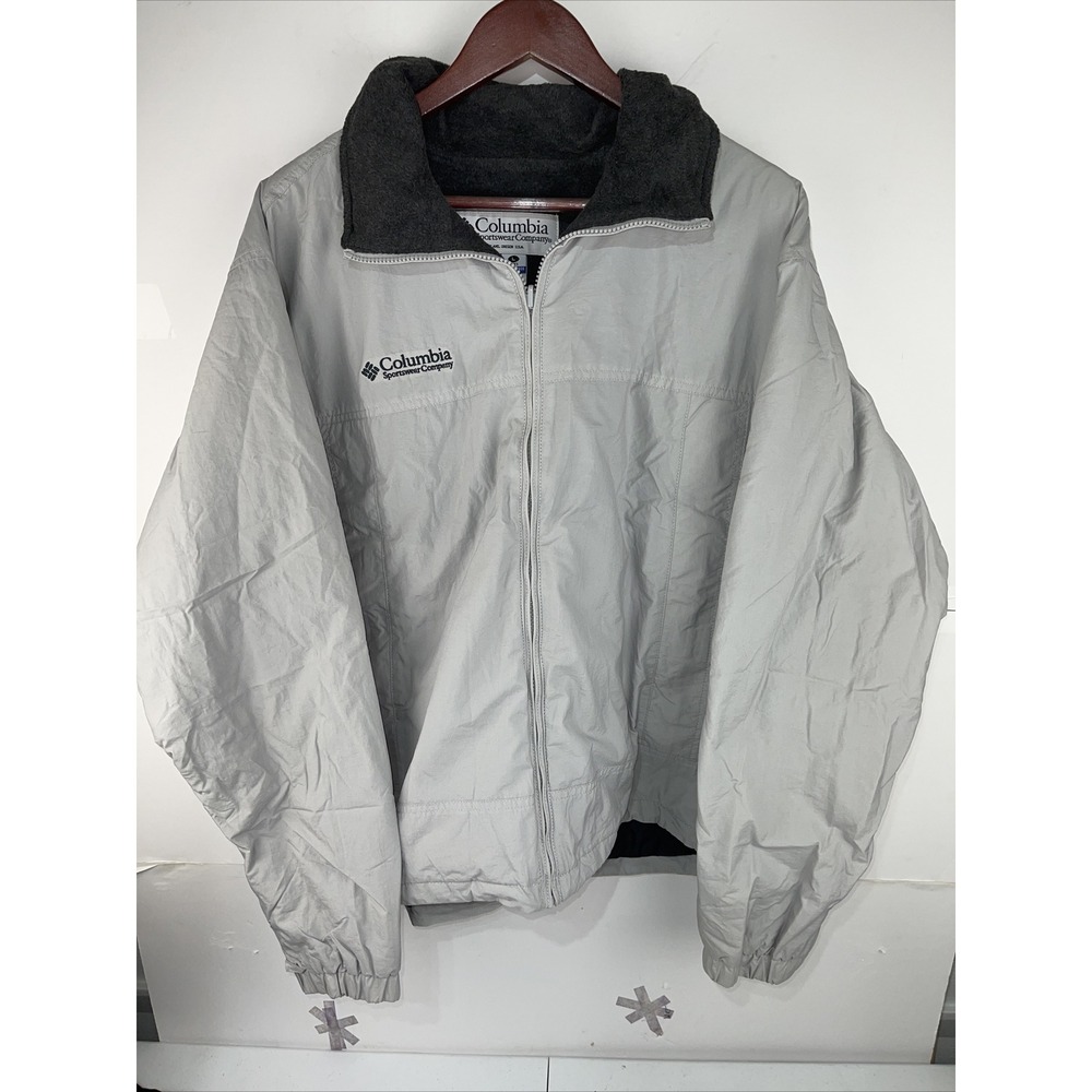 Columbia windbreaker Jacket mens Large Gray backpacking camping Breathable